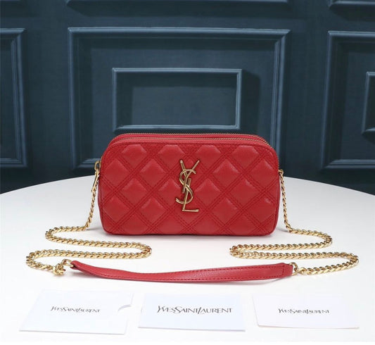 YSL MINI BAG IN MATELASSÉ RED